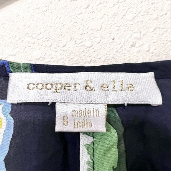 Cooper & Ella Anthro Women's Flowy Navy Tropical print Kaftan maxi dress size S - Picture 10 of 12